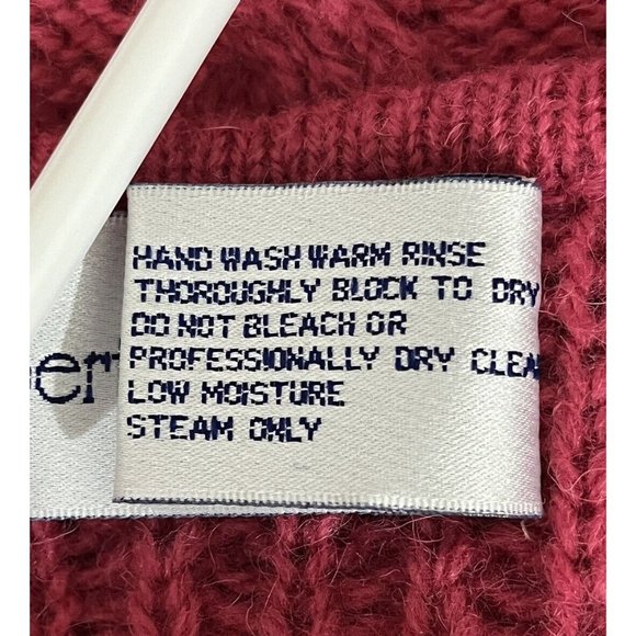 Vintage Robert Scott Ltd Women's L Wool Sweater Cable Knit Button Front Pink - Picture 7 of 8